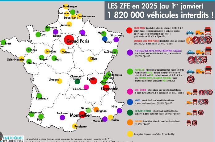 Vers une remise en cause des ZFE carte 2025