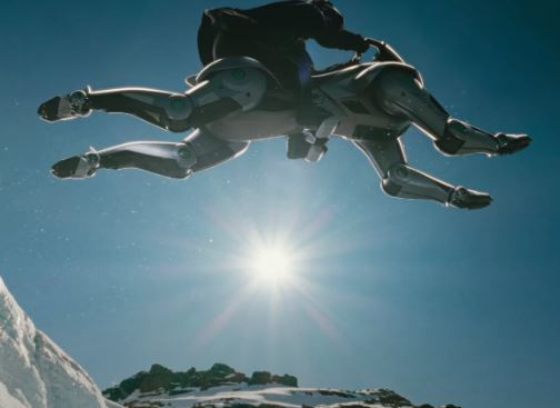 Kobot Kawasaki Corleo saut au dessus du vide.