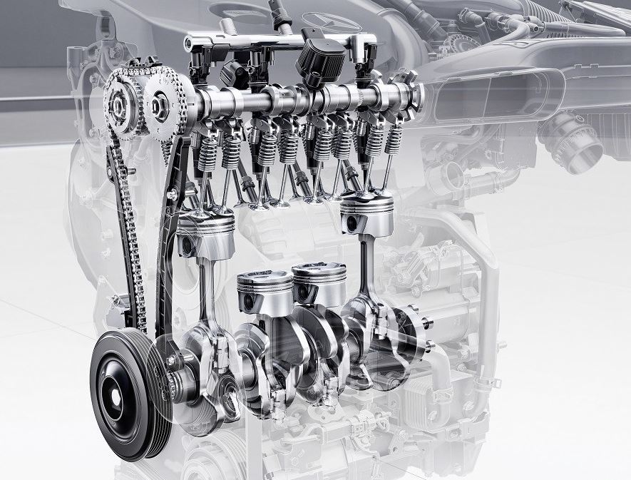 Pièces en mouvement dans un moteur quatres temps