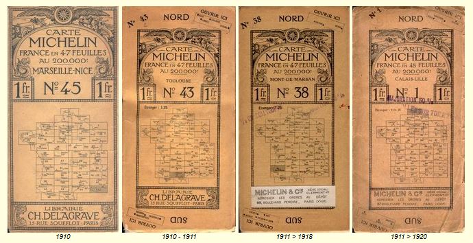 Histoire de Michelin Caartes Michelin de 1910 à 1920