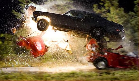 Voitures boulevard de la mort cascade