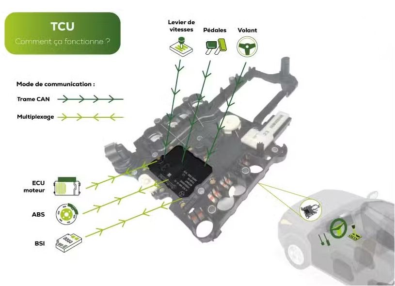 Boitier de commande boite automatique implantation