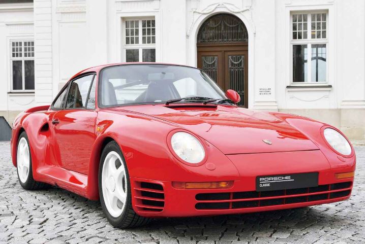 Porsche 959 rouge avant droit