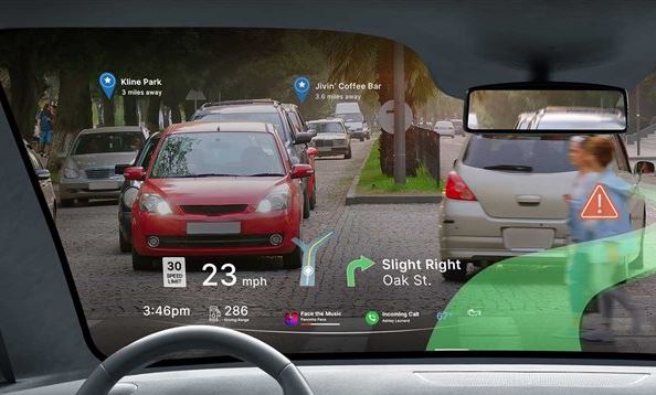 Réalité augmentée affichage tête haute exemple d'utilisation sécuritaire