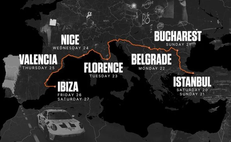 Gumball 3000 parcours 2025