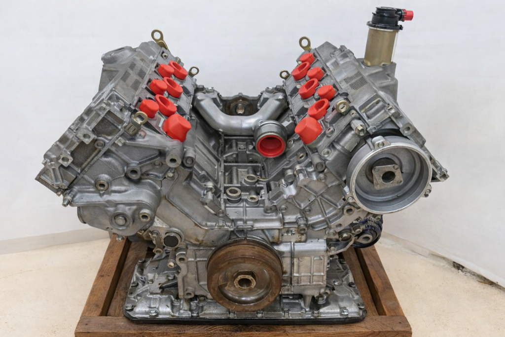 Bloc moteur V6 PRV nu prêt à l’assemblage, différentes évolutions mécaniques