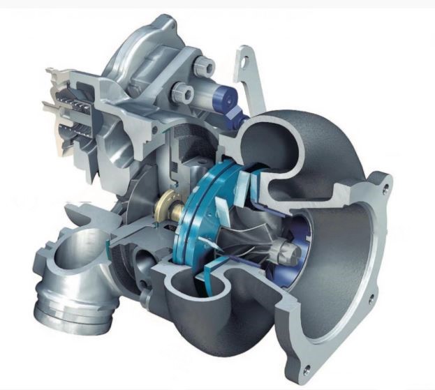 Wastegate à gauche et géométrie variable à droite