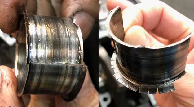 Coussinets de bielles détruits par manque de lubrification moteur