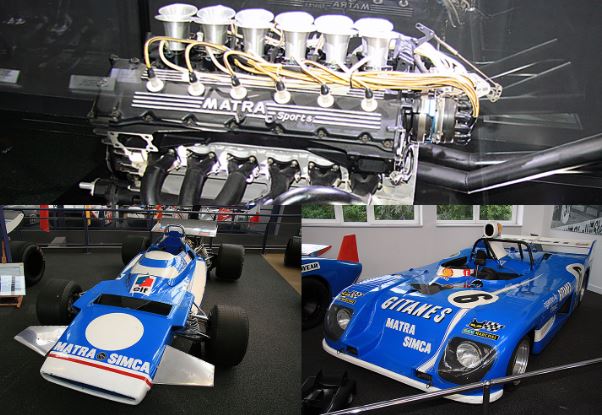 Matra-Simca de course exposées au musée Matra, avec moteur V12 et voitures d’endurance