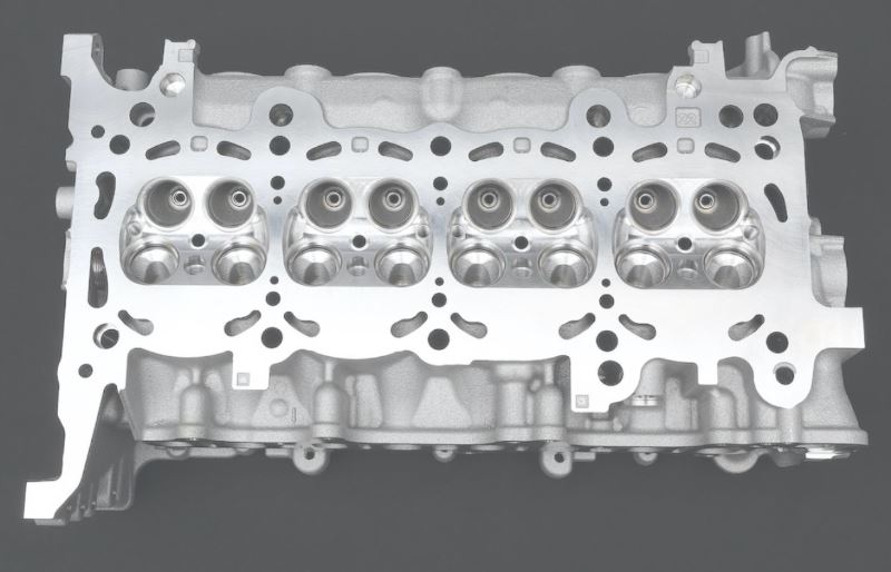 Culasse moteur thermique 4 cylindres 16 soupapes avec chambres de combustion