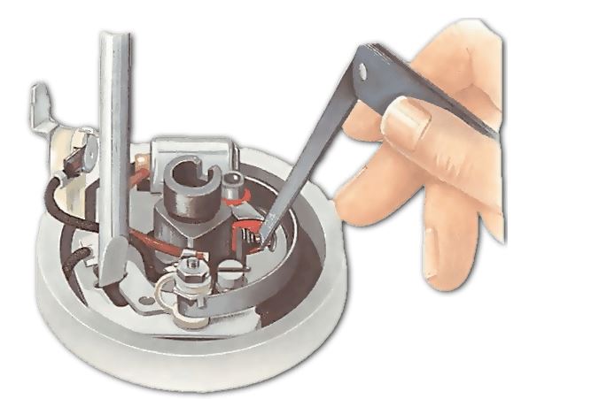 Réglage du jeu des vis platinées à l’aide d’une cale d’épaisseur