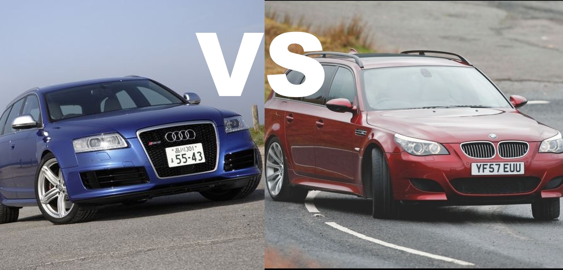 Audi RS6 C6 vs BMW M5 E61 Touring face avant comparatif breaks V10