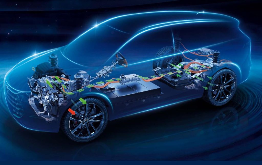 Architecture technique d’un véhicule électrique BYD avec batterie et moteurs
