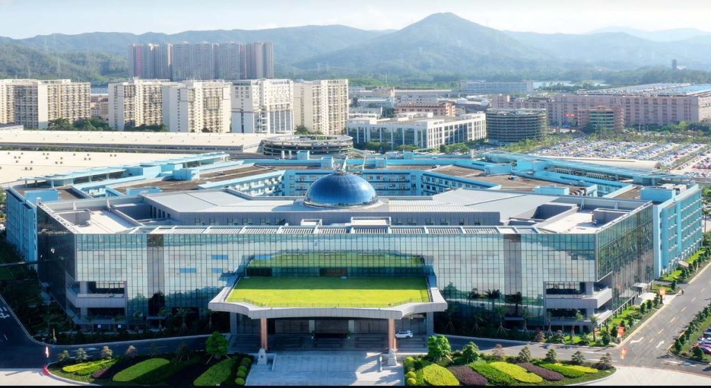 Siège du constructeur BYD à Shenzhen en Chine vu de l’extérieur