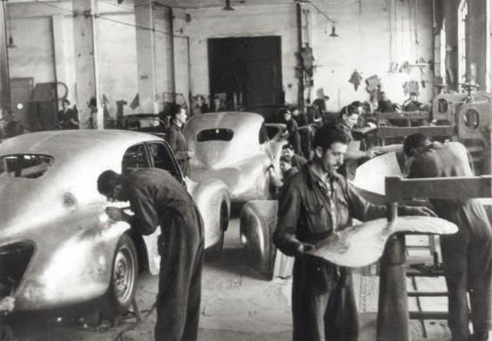 atelier carrosserie Touring Milan fabrication carrosserie aluminium années 1950