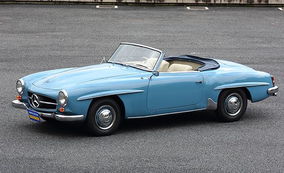 Mercedes 190 SL roadster classique des années 1950 vue de profil