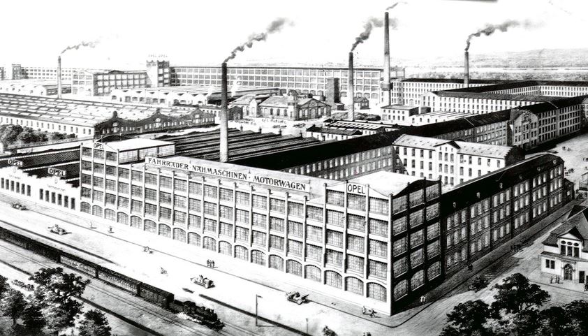 usine Opel ancienne à Rüsselsheim début XXe siècle production industrielle