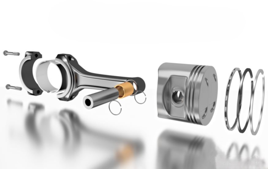 piston moteur avec segments de piston et gorges de segmentation