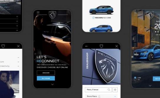 application et interface numérique Peugeot illustrant la stratégie digitale de Stellantis