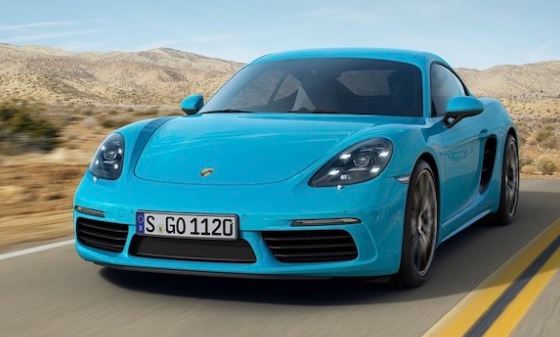 Porsche Cayman en roulage sur route sportive allemande