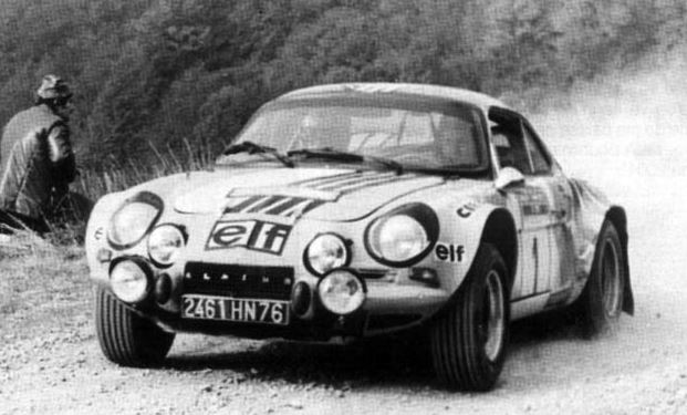 Alpine A110 championne du monde des rallyes 1973 en action