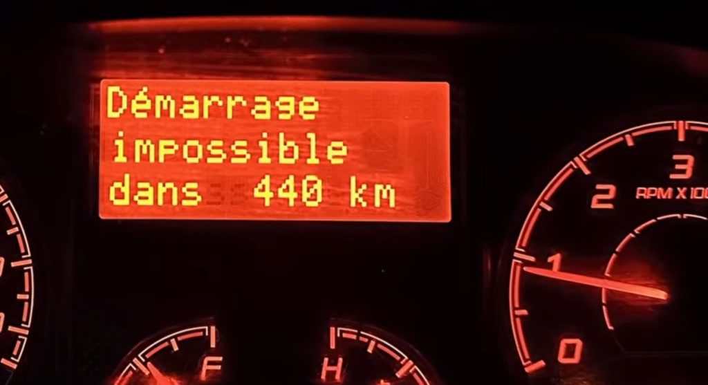 Message tableau de bord démarrage impossible dans 440 km défaut AdBlue