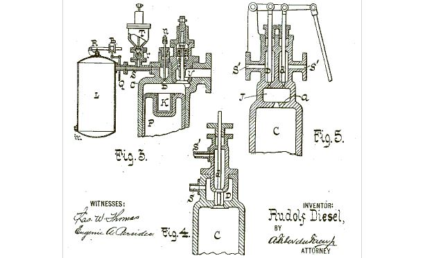schémas du moteur diesel brevet de Rudolf Diesel fonctionnement compression