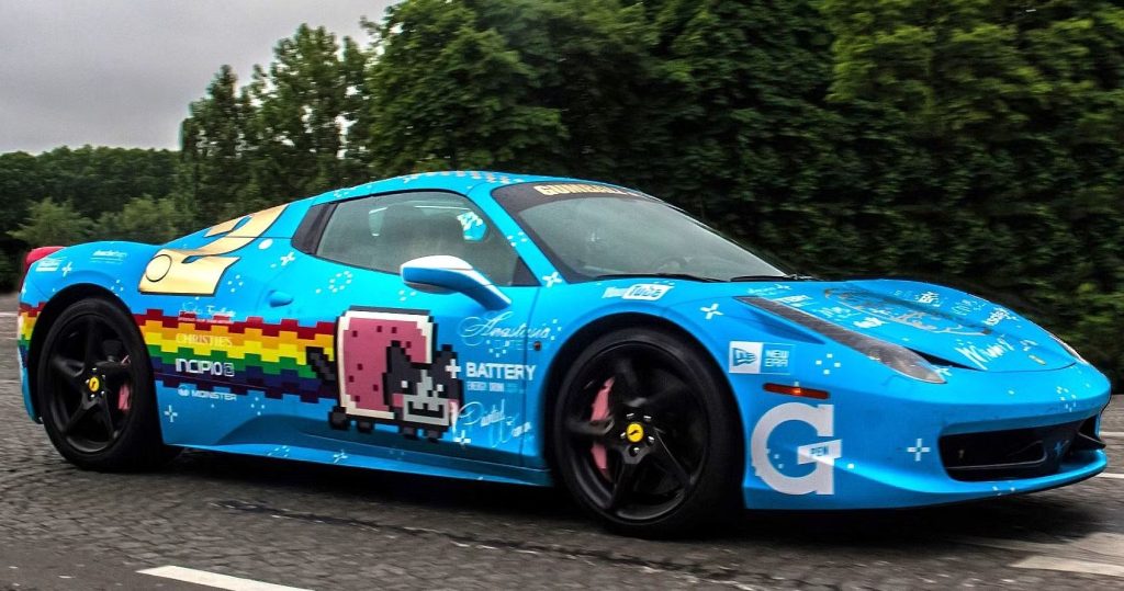 Ferrari 458 Italia Nyan Cat de Deadmau5 Gumball 3000