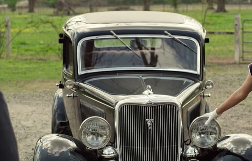 Ford V8 des Texas Rangers utilisée dans la traque de Bonnie et Clyde dans The Highwaymen