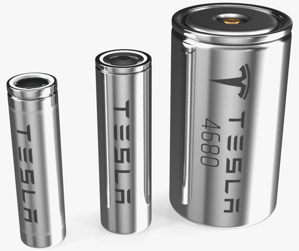 Différents formats de cellules utilisées dans les batteries Tesla