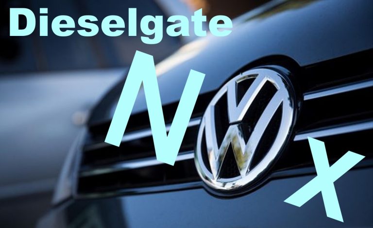 Logo Volkswagen illustrant le scandale Dieselgate lié aux émissions de NOx des moteurs diesel