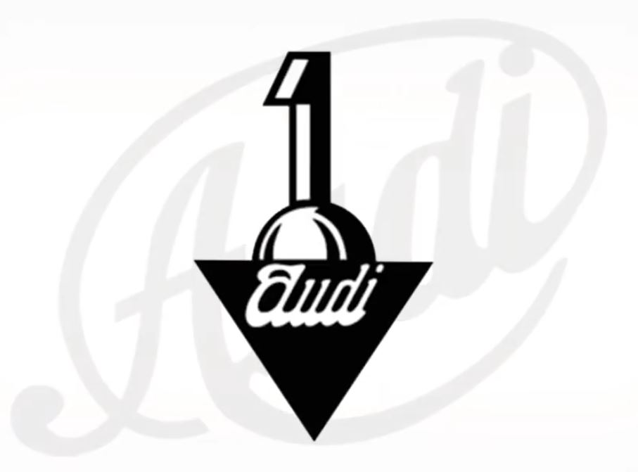 Premier logo Audi des années 1910 avec le chiffre 1 et l’inscription Audi