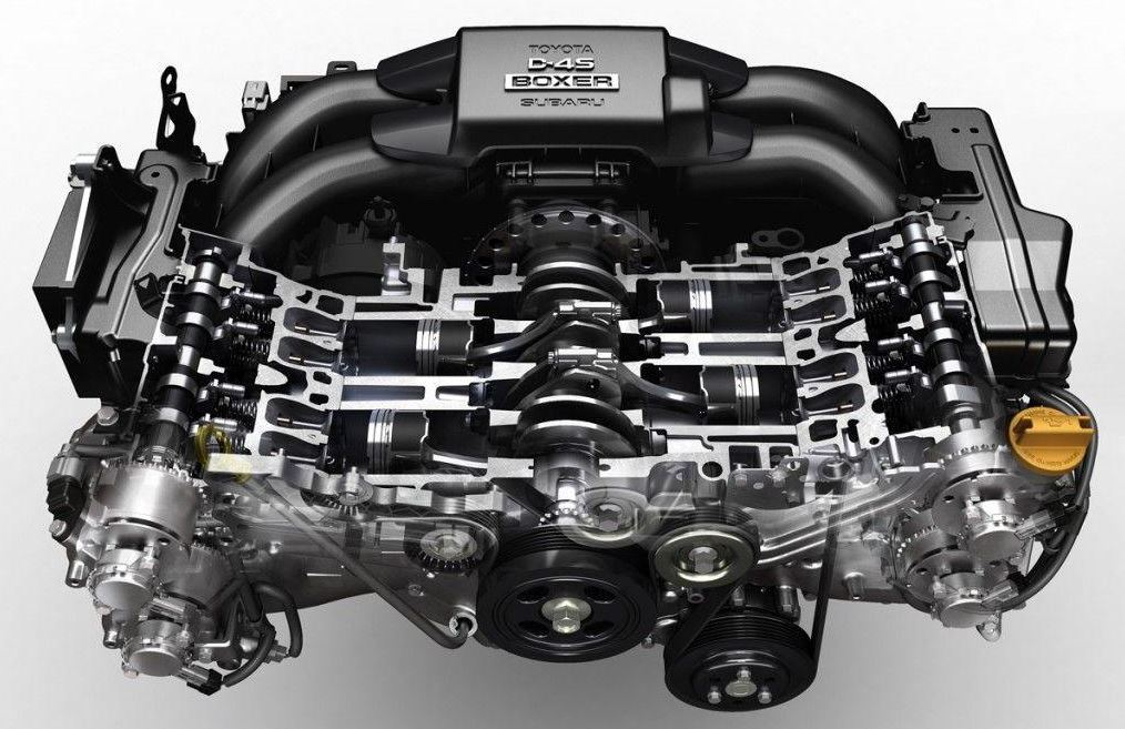 Moteur boxer Subaru à cylindres opposés horizontalement