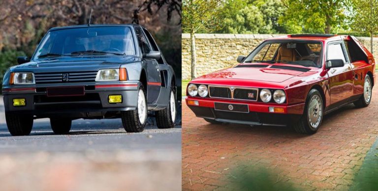 Peugeot 205 T16 et Lancia Delta S4 réunies face avant en comparaison Groupe B