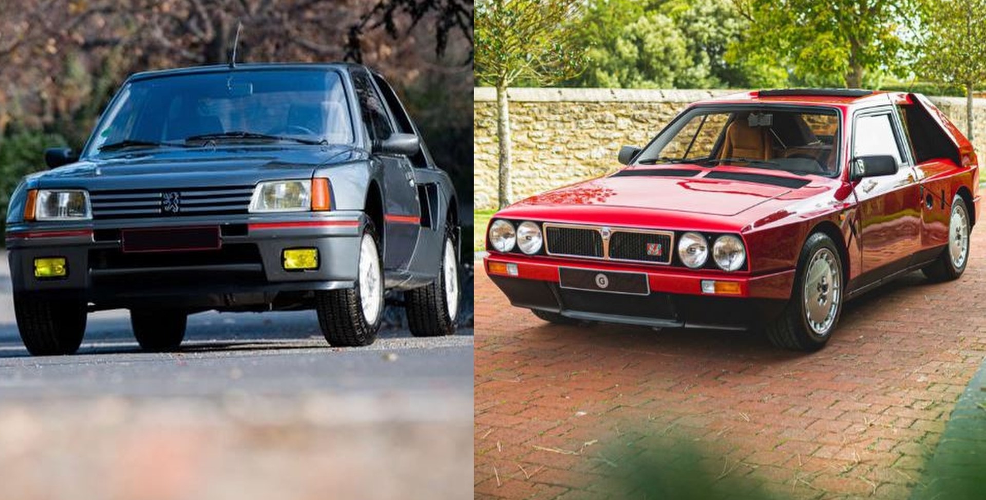 Peugeot 205 T16 et Lancia Delta S4 réunies face avant en comparaison Groupe B