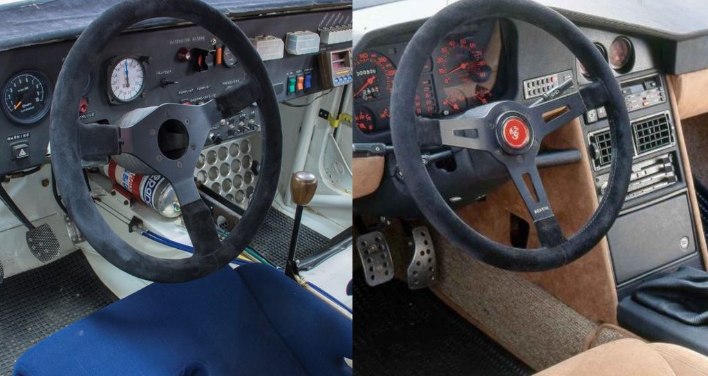 Intérieurs Peugeot 205 T16 et Lancia Delta S4 postes de conduite comparés
