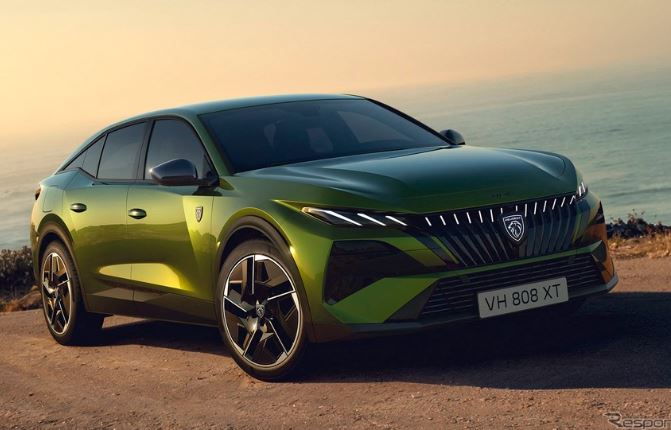 Peugeot 408 verte de nouvelle génération développée sous l’ère Stellantis