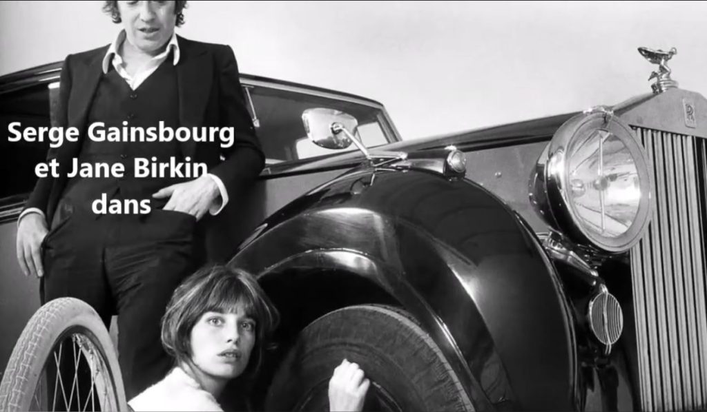 Serge Gainsbourg et Jane Birkin devant une Rolls-Royce dans l’univers de Melody Nelson