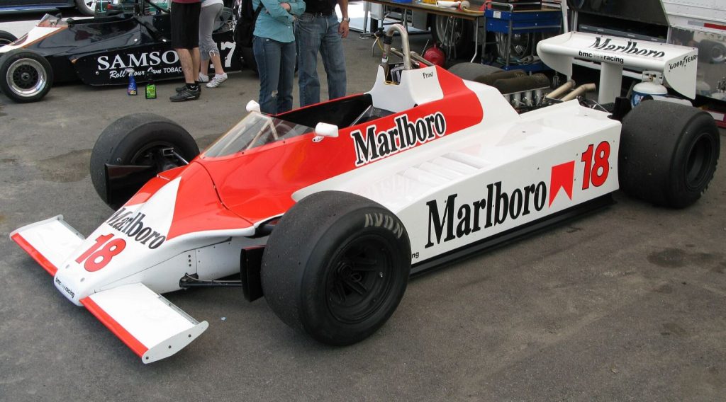 McLaren M30 pilotée par Alain Prost lors de sa première saison en Formule 1 en 1980