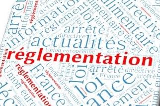 Nuage de mots illustrant la réglementation française avec les termes règles, directives, arrêtés et obligations administratives.