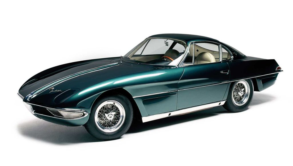 Lamborghini 350 GTV, premier modèle équipé du V12 conçu par Giotto Bizzarrini.