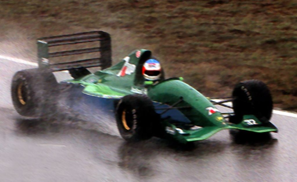 Michael Schumacher au volant de la Jordan 191 lors de ses débuts en Formule 1 en 1991