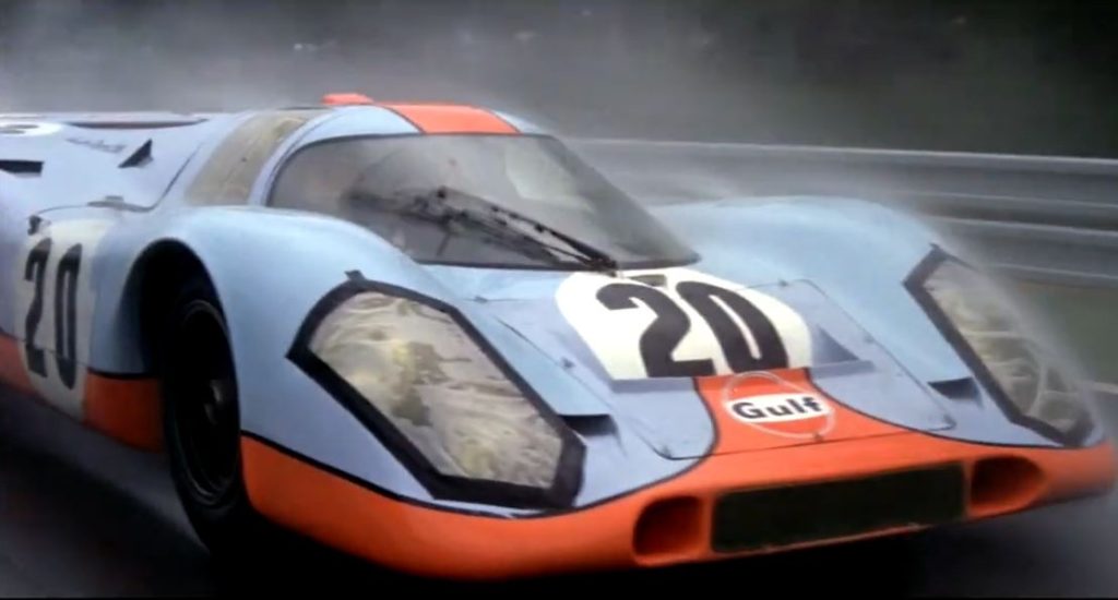 Porsche 917 du film Le Mans avec la livrée Gulf emblématique