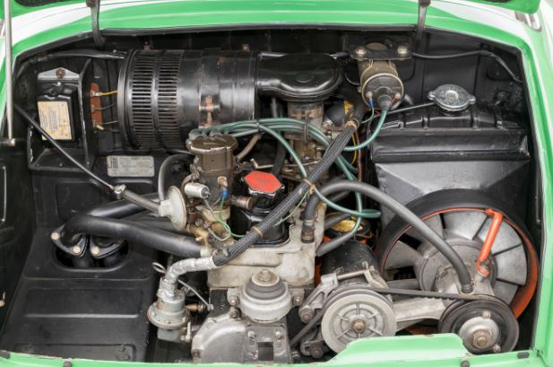 Moteur préparé de l'Abarth 750 GT Zagato Double Bulle dérivé de la Fiat 600