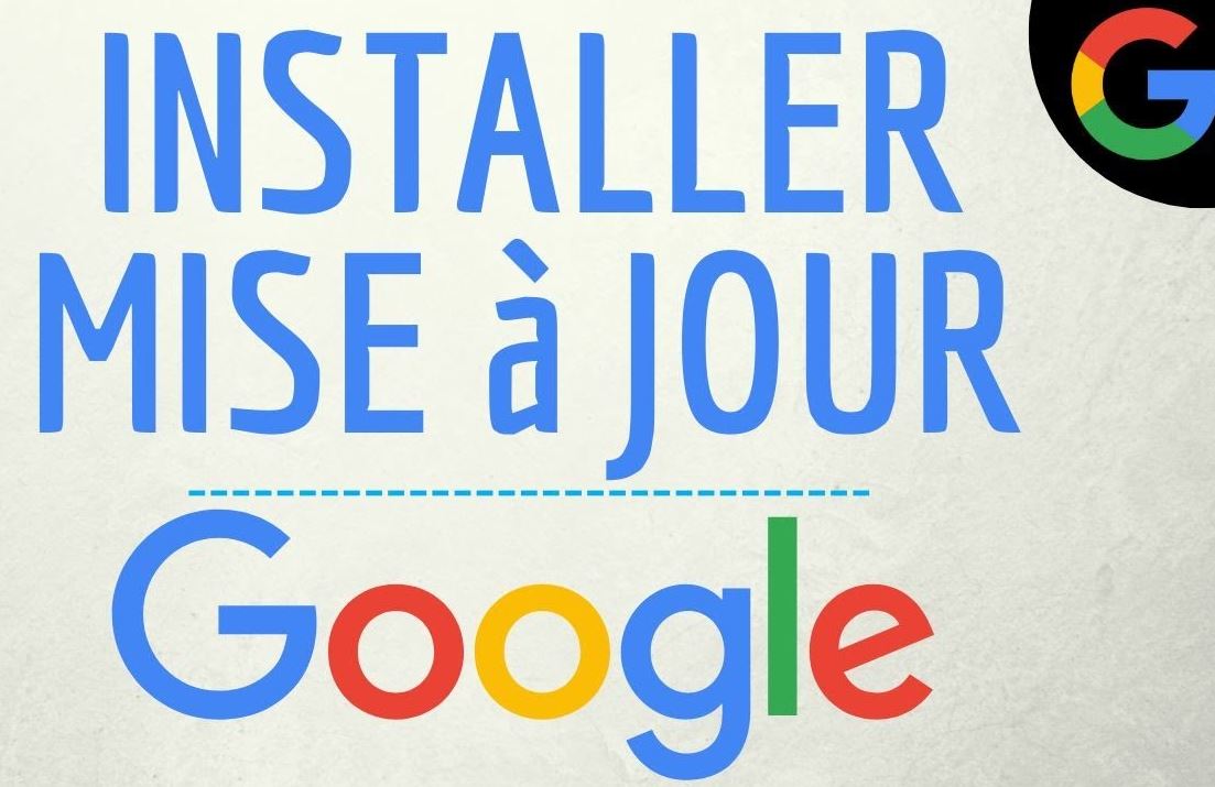 Écran proposant d'installer une mise à jour Google, illustration des mises à jour qui semblent arriver au pire moment.