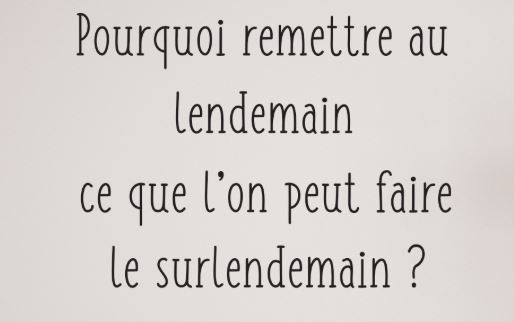 Citation humoristique sur la procrastination, pourquoi remettre au lendemain ce que l'on peut faire le surlendemain ?