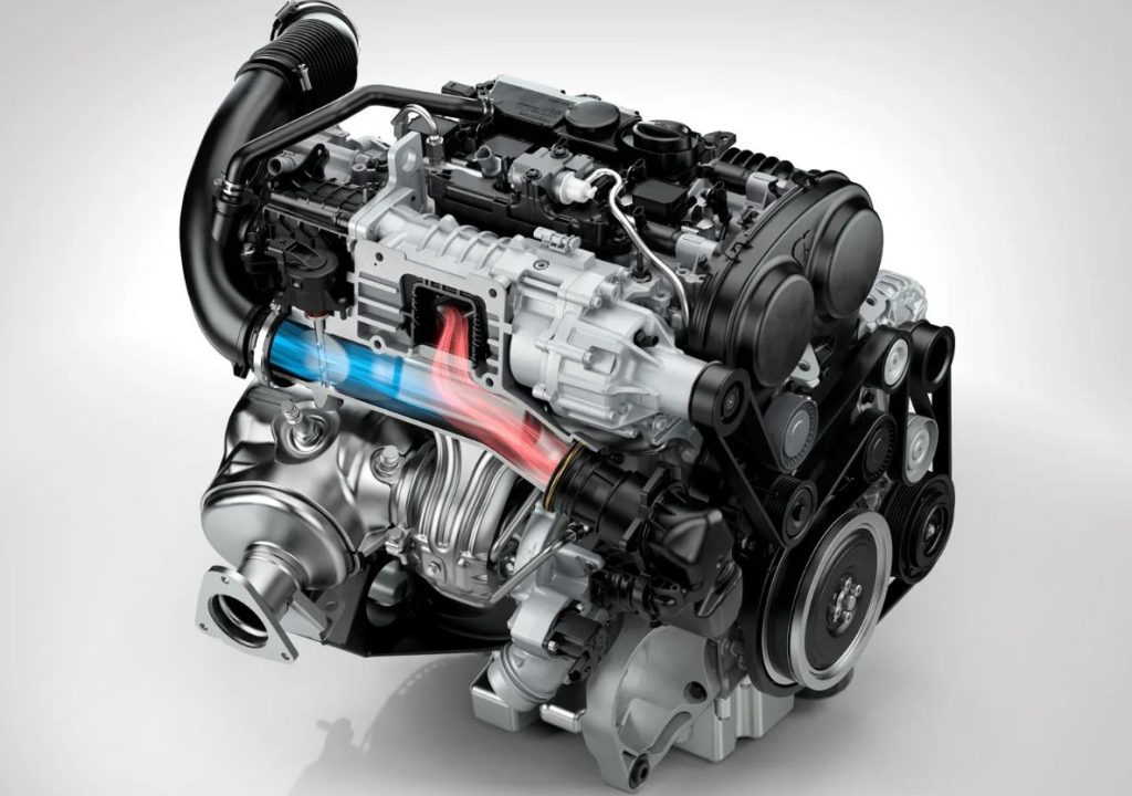 Moteur Volvo twin charge associant un turbocompresseur et un compresseur mécanique