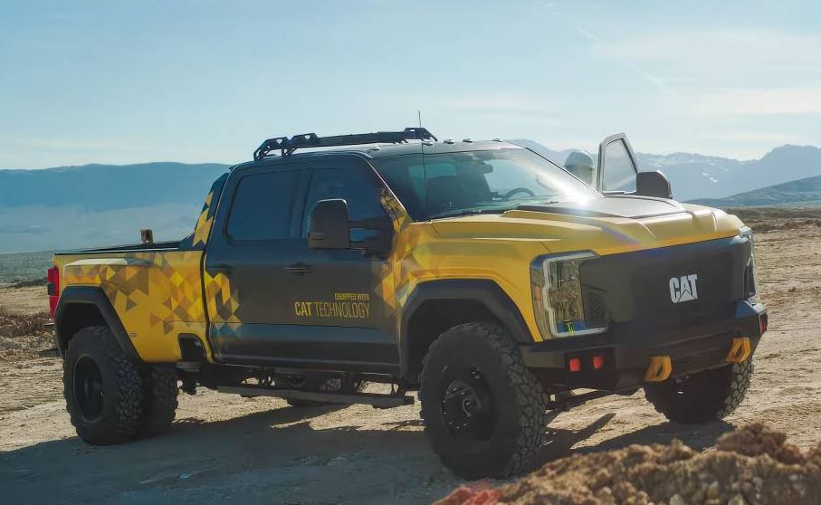 Caterpillar pick-up de démonstration équipé des technologies destinées aux grands chantiers