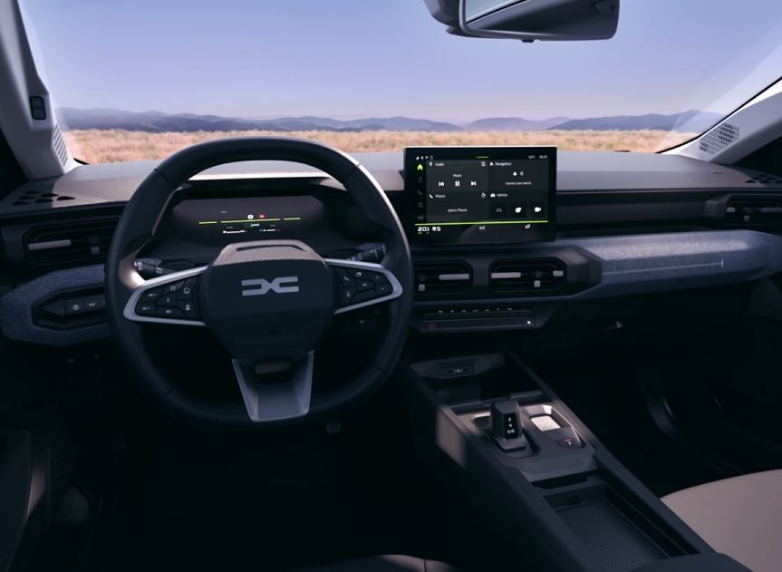 Planche de bord numérique du Dacia Striker avec écran tactile de 10,1 pouces