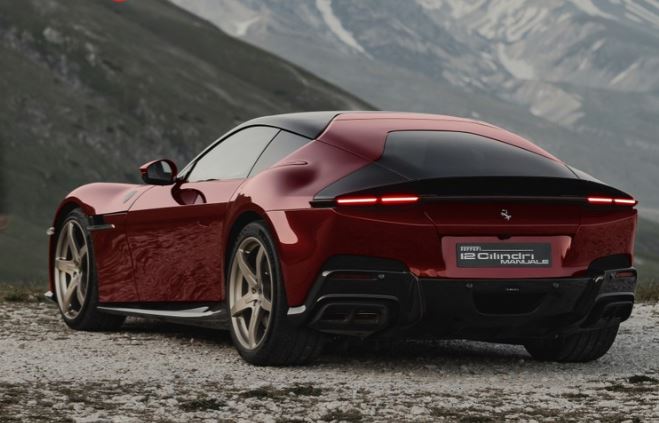Vue arrière de la Ferrari 12Cilindri Manuale série limitée produite à 1 499 exemplaires